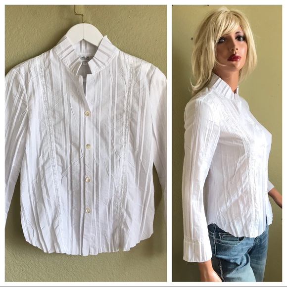 ARMANI Collezioni Crisp White Button Up - Picture 7 of 8